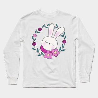 Cute Floral Bunny Long Sleeve T-Shirt